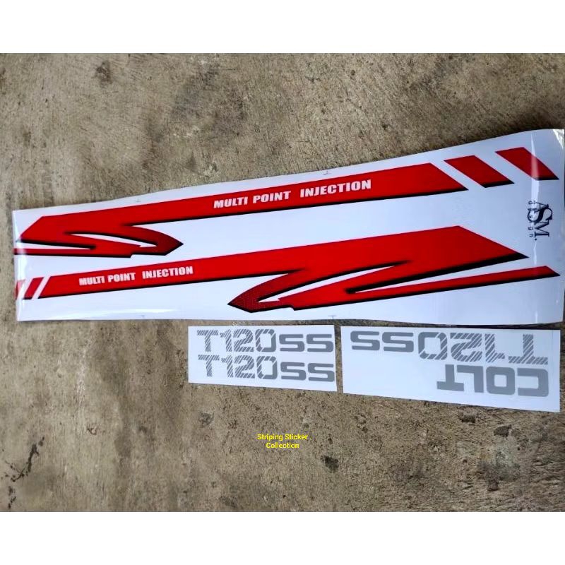 Sticker Sticker Lis Mobil Mitsubishi Colt T120SS MPI New Pickup Merah Biru Print Cutting Bahan Trans