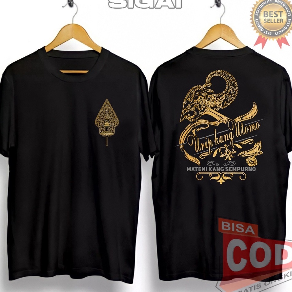 KAOS WAYANG KULIT URIP KANG UTOMO  Baju Distro Wayang Jawa  Atasan Pria  wayang kulit ungan