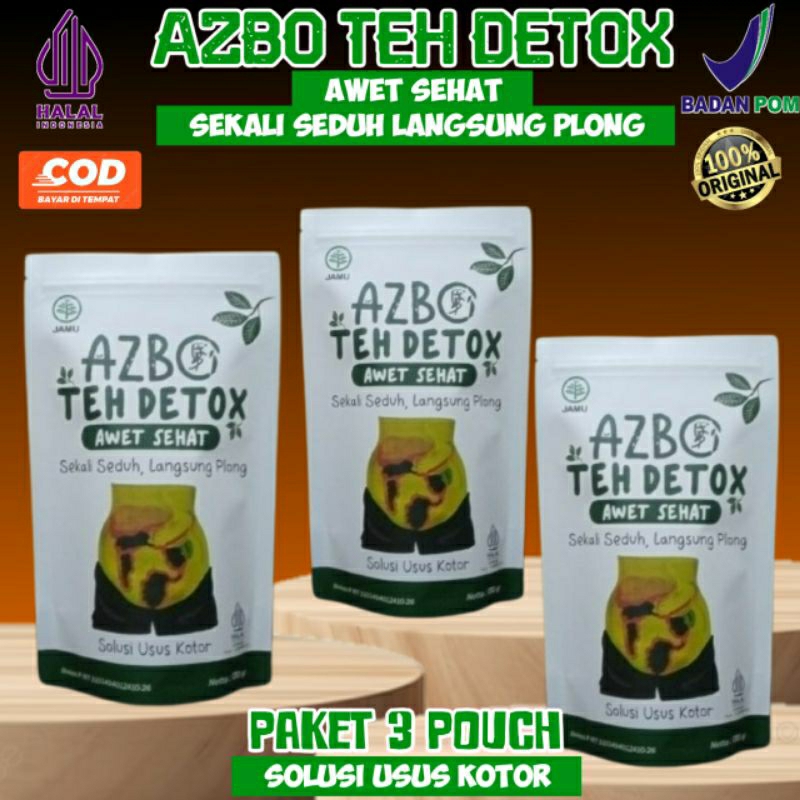 

AZBO TEH DETOX ORIGINAL PAKET HEMAT 3POUCH///RAMUAN TEH DETOX PEMBERSIH USUS .LAMBUNG/SEMBELIT/PELANCAR PENCERNAAN/BAB/DATANG BULAN&PENURUN BERAT BADAN