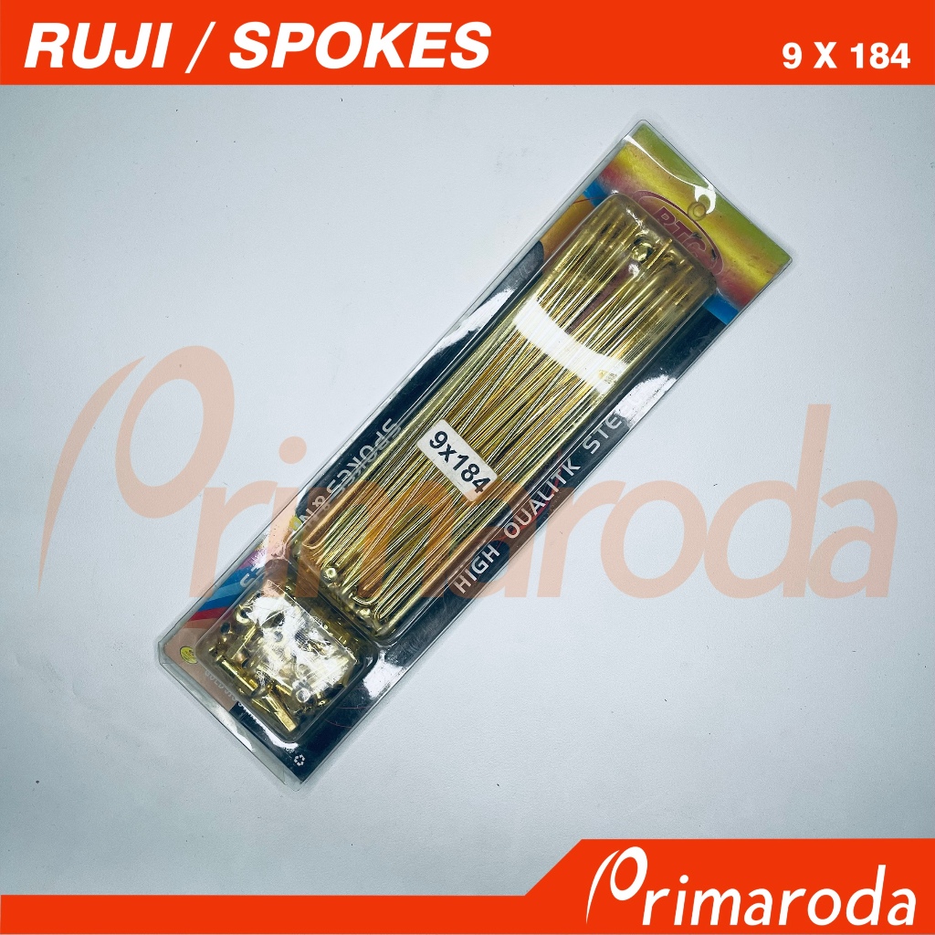 Ruji Jari-jari Spokes roda sepeda motor 9 x 184 RTC GOLD
