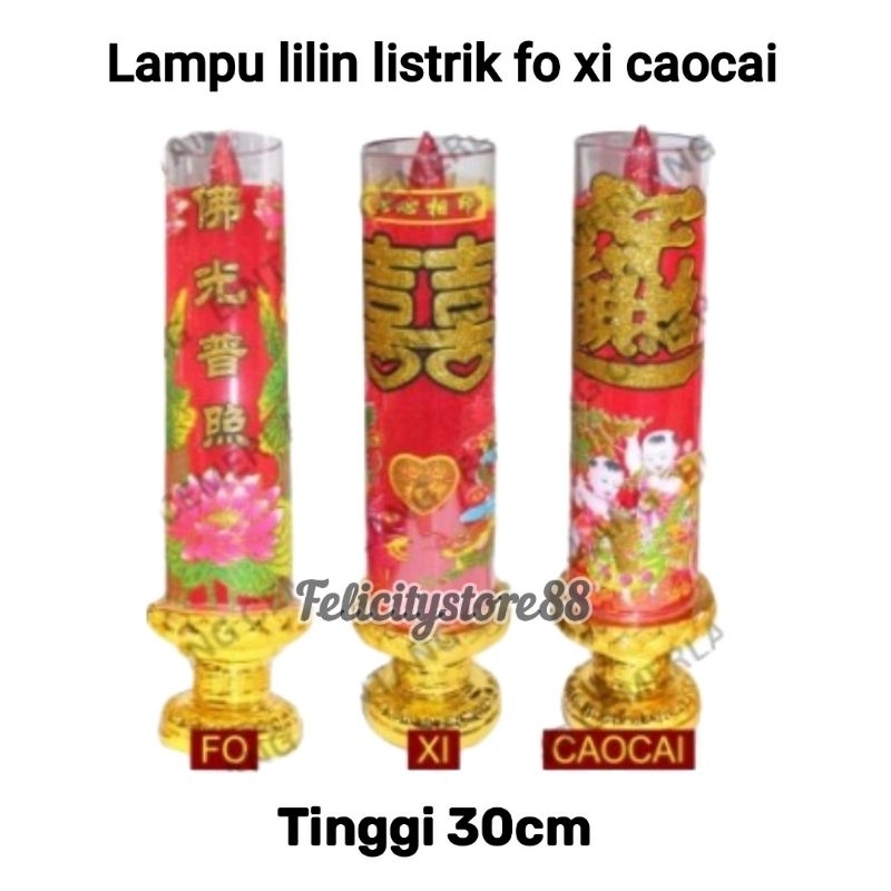 Lampu led lilin listrik fo xi caocai Lampu sembahyang led lilin listrik