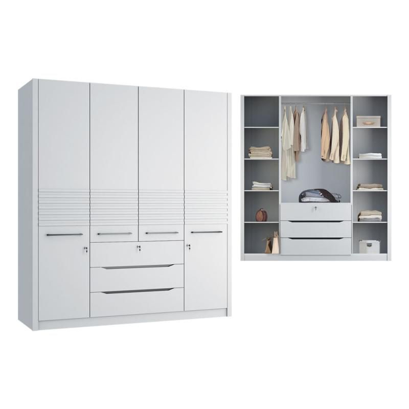 Lemari Putih 4 Pintu Aesthetic bahan HPL Tacosit dijamin quality