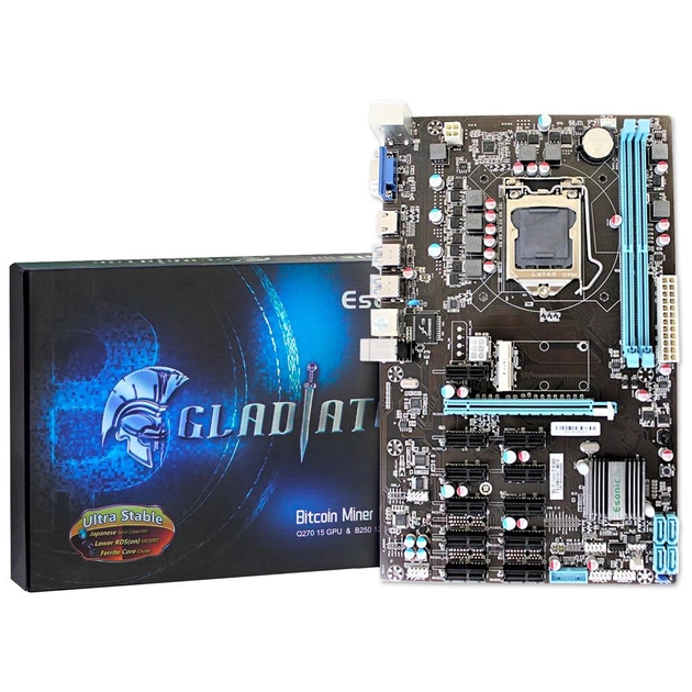 MOTHERBOAD Mining TB-B250 BTC PRO Qwerty Lga 1151 support 12 vga