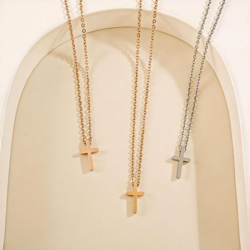 Zorajewelry - Kalung Salib Wanita Anti Karat