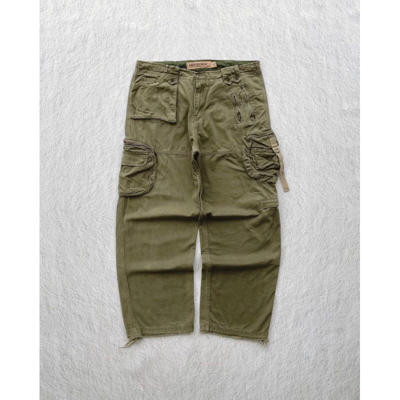 Abercrombie 1892 Green Military Cargo | Multipocket Cargo Pants | Baggy Pants