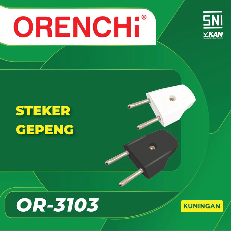 STEKER GEPENG ORENCHI / COLOKAN LISTRIK / STEKER TIPIS MODEL BROCO / SUDAH SNI