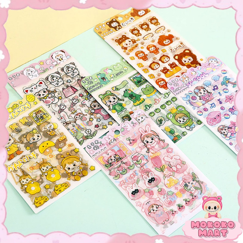 

MM 4 Pcs Stiker Set Dekor Buku Diary Japanese Style Coco Girl CUTE CARTOON FOOD STICKERS DIY - SP02