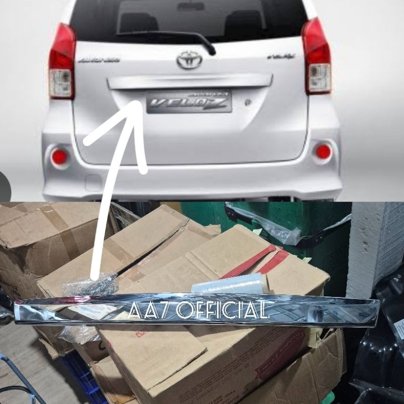 trunklid list chrome atas plat nomor avanza veloz xenia 2012 2013 2014