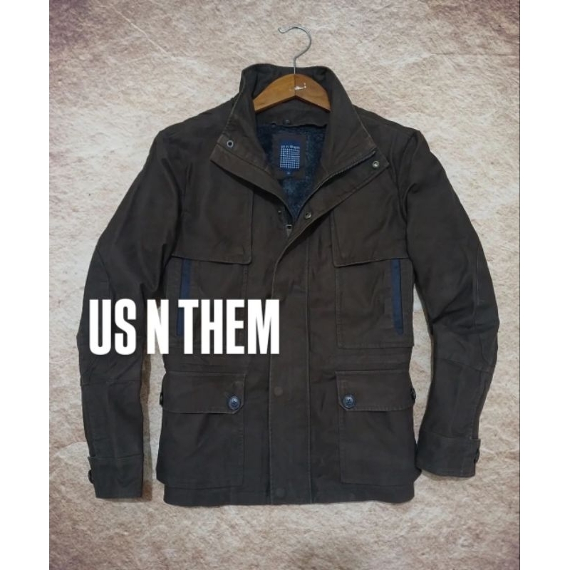 jaket US N THEM bahan kanvas tebal duble inner keren bekas/second/preloved