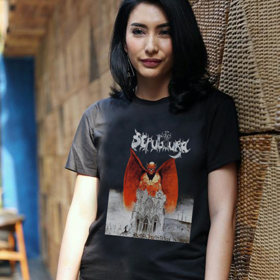 [READY STOCK LANGSUNG ORDER AJA] Kaos Band Sepultura Bestial Devastation Tshirt Unisex Bahan 100% Co