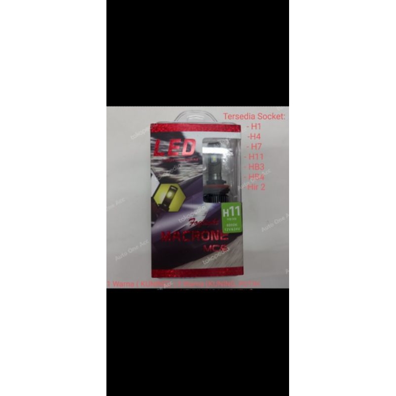 macrone mc 6 h11 (1warna) lampu foglamp mobil / lampu besar mobil socket h11 / bola lampu LED putih