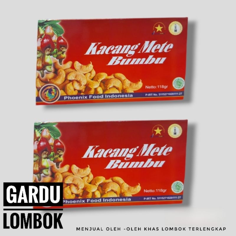 

Kacang Mete Bumbu Phoenix Kemasan Kotak 118 gr Khas Lombok