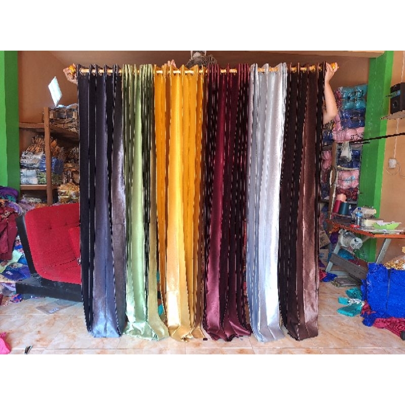 Gorden BlackOut Polos Emboss Motif timbul Gorden Smokring Tebal