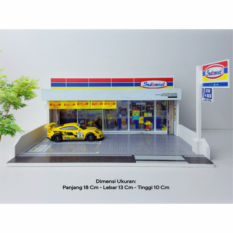 DIORAMA INDOMARET ( skala 1:64) - MINIATUR INDOMARET - PARKIR HOTWEELS
