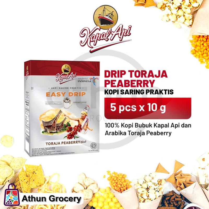 

Kapal Api Easy Drip Toraja Peaberry Box (5x10gr)