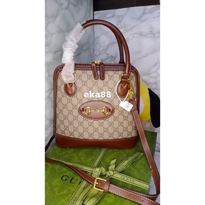 Tas Wanita Selempang Guccii Alma Horsbit, free box magnet