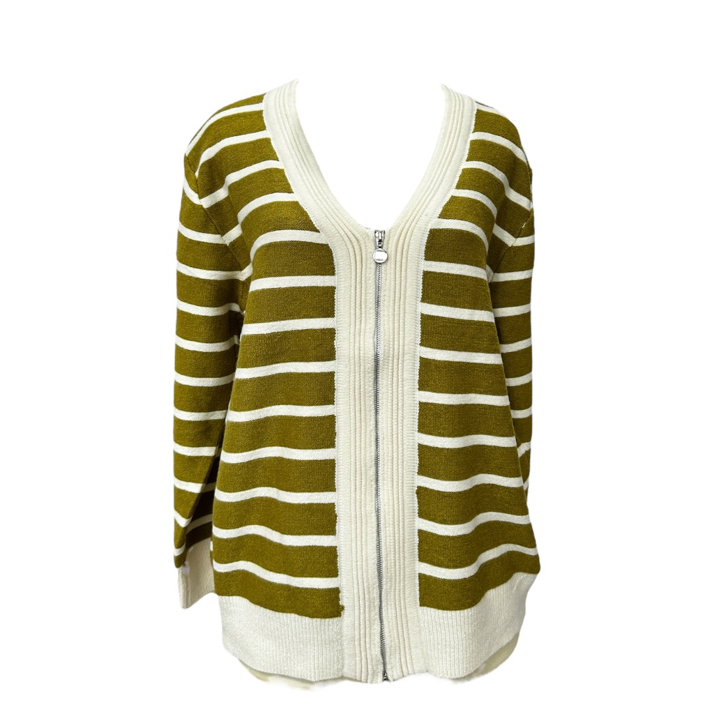 JAKET SWEATER RAJUT STRIPE KOREA | Mories Fashion