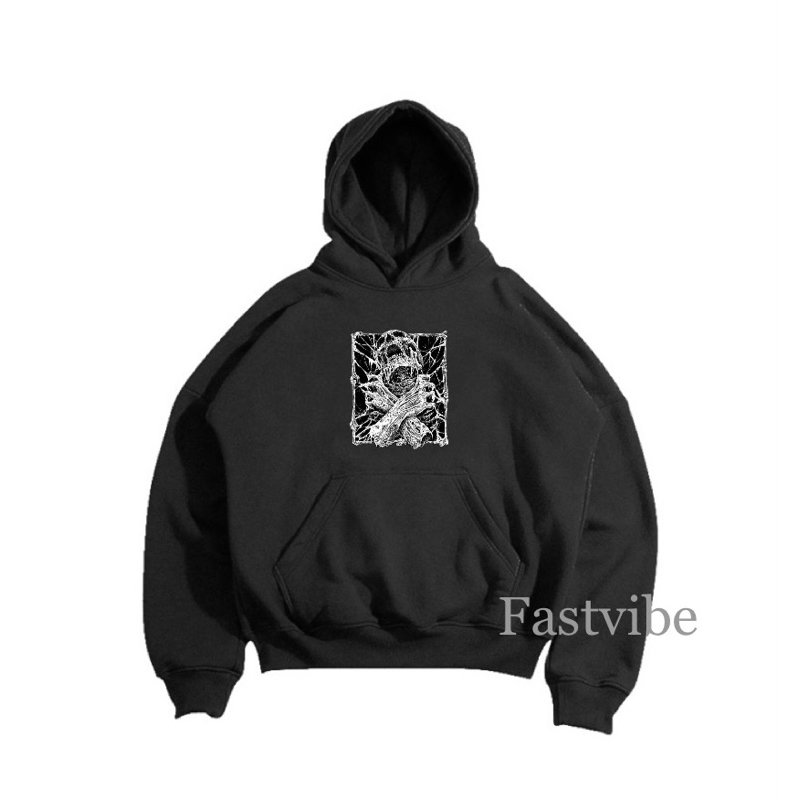 Hoodie Boxy Oversize Distro Pria Starboy Fleece hoodie boxy Tebal Hitam Cewek Cowok