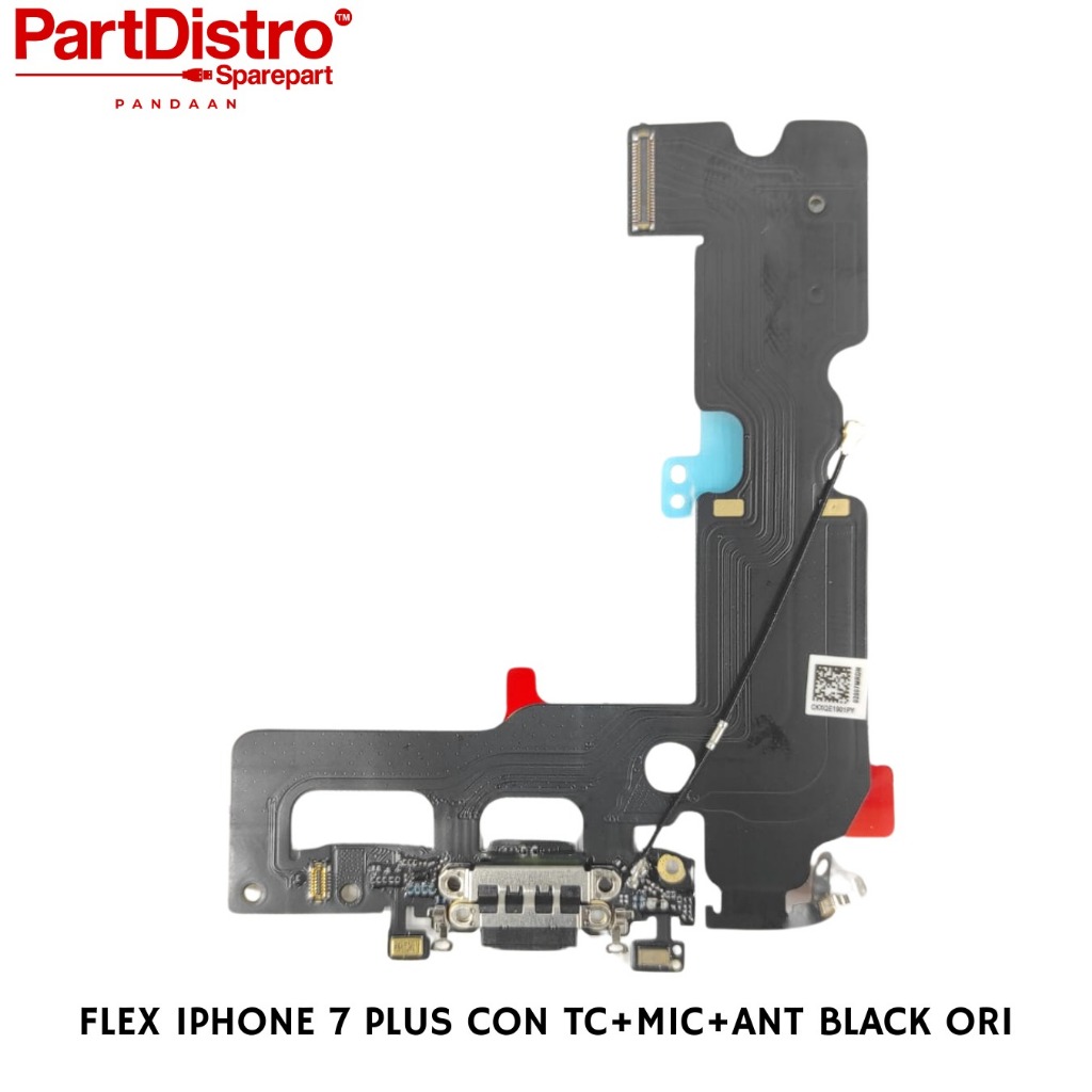 FLEXIBEL CHARGER IPHONE 7 PLUS+MIC+ANT BLACK ORI