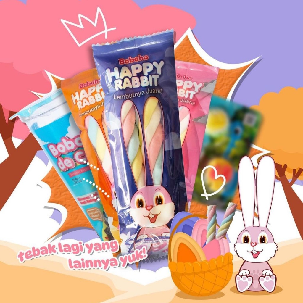 

BOBOHO MARSHMALLOW HAPPY RABBIT 1 Box isi 30pcs - 1 Karton isi 20 Box