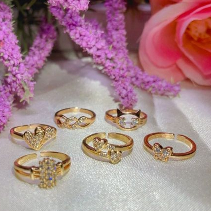 Yaxiya Lapis Emas 24k Cincin Anak bervariasi Anti Karat Dan Alergi