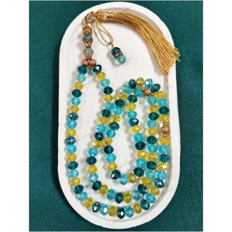 TASBIH KRISTAL 99 BUTIR ZAMRUD 8MM