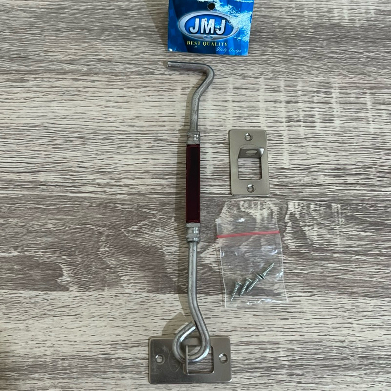 Hak Angin Segi 8” JMJ Mahoni Maroon | Hak Minimalis Segi | Hak Angin Penahan Jendela | Window Hook 8