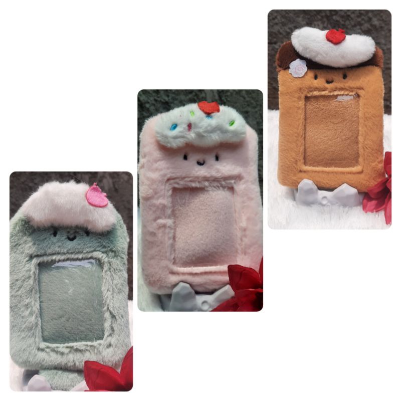 

[READY STOCK] Photocard Holder Cupcake Cute Kawaii Fluffy Plushy PC ID Card Case KPop Cahol