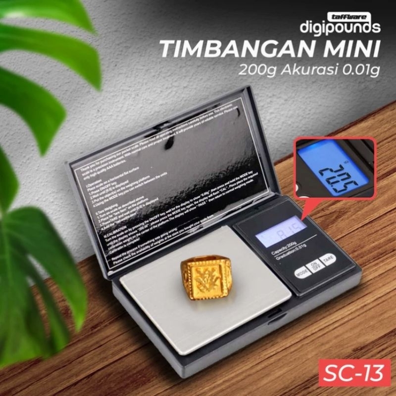 Timbangan Emas Mini Digital Multifungsi 0.01g - SC-13 / VSW0083 Taffware Digipounds