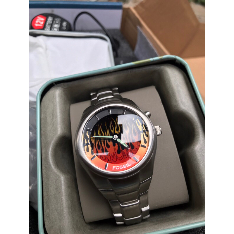 FOSSI* BIGTIC red flame vintage