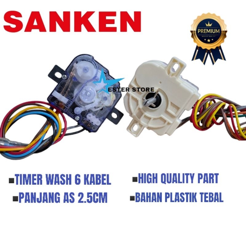Sanken Timer wash 6 kabel/Timer pencuci mesin cuci Sanken 2 tabung