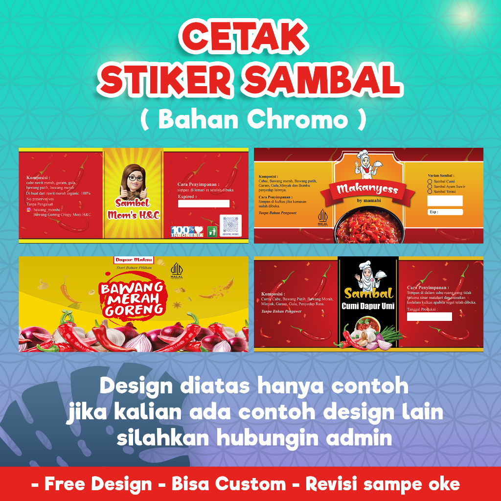 

Cetak Stiker Sambal Custom Design