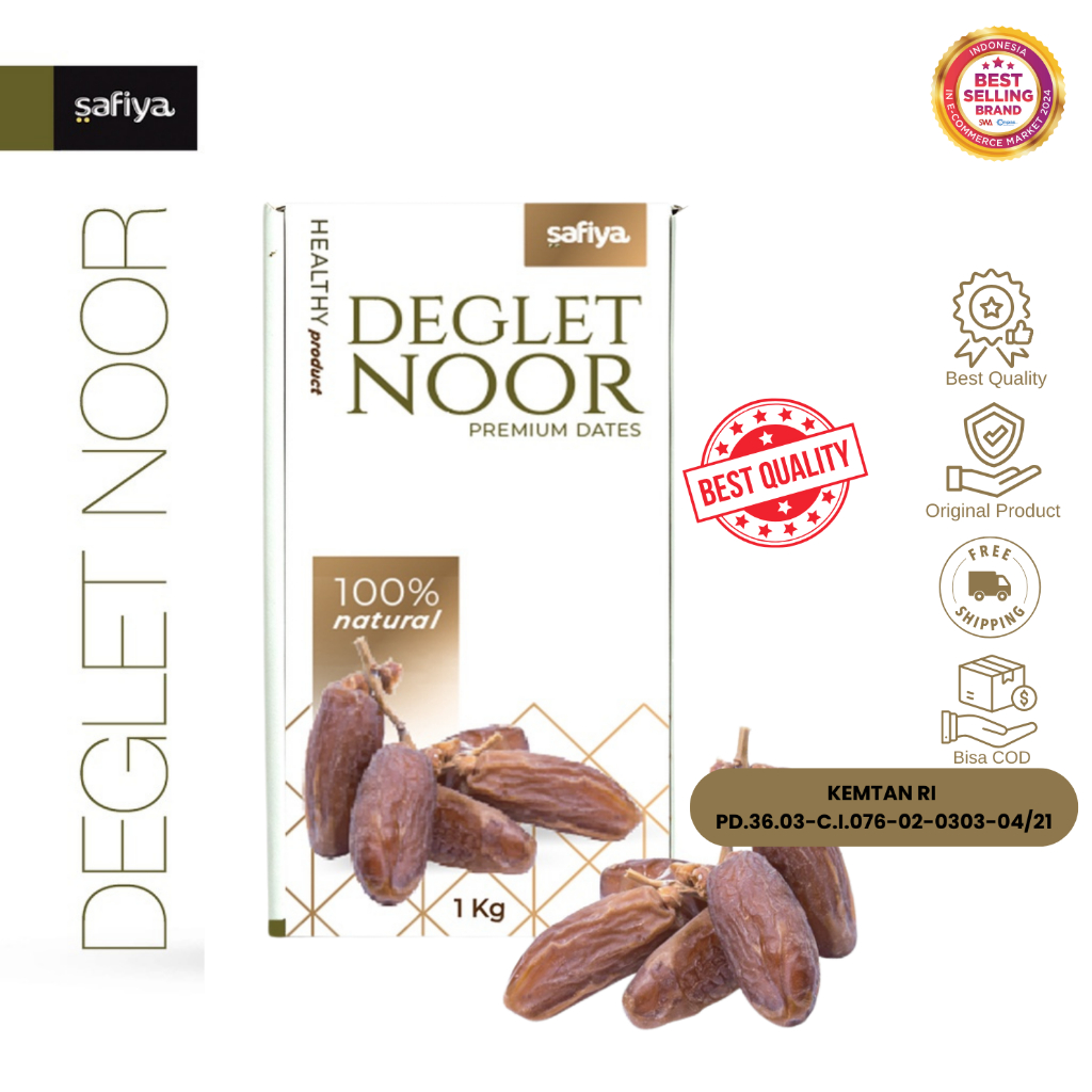 

Safiya Kurma Tunisia Tangkai 1 Kg Deglet Noor Premium
