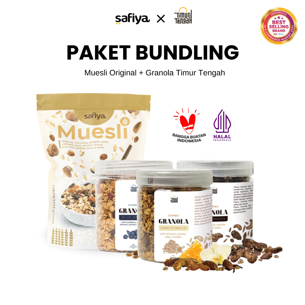 

Safiya Paket Muesli Original 500 Gram x Granola 250 Gram Timur