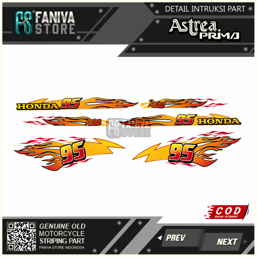STRIPING ASTREA PRIMA MOTIF FLAMING - STIKER ASTREA PRIMA MOTIF MC QUEEN - STIKER TRANSPARAN PRIMA