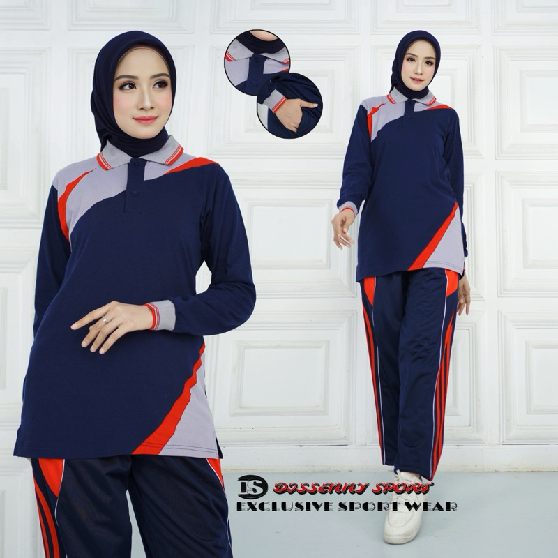 Baju Olahraga Lengan Panjang 1Stel//Setelan Kaos Olahraga Panjang // Stelan baju olahraga wanita pri