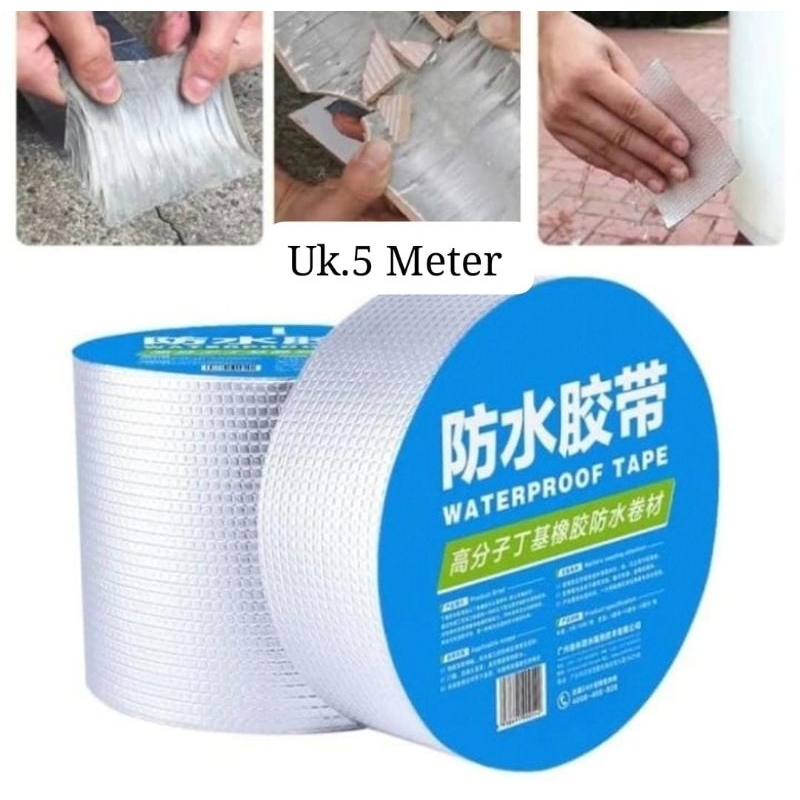 Lakban Penambal Anti Bocor Aluminium Foil Tape Waterproof / Lem Perekat Serbaguna