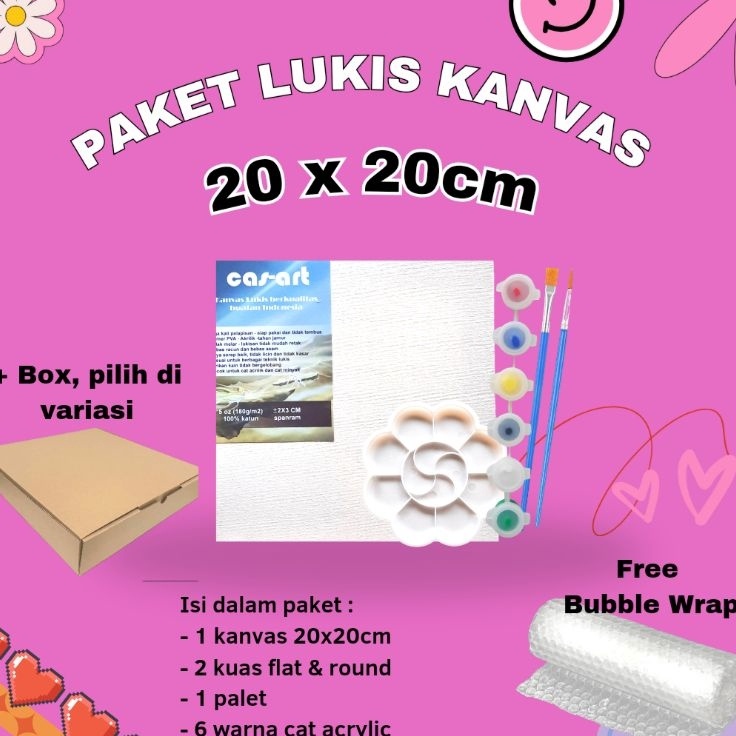 

Terkeren Paket Lengkap Melukis Set Kanvas Cat Acrylic Kuas Palet Ukuran Kecil