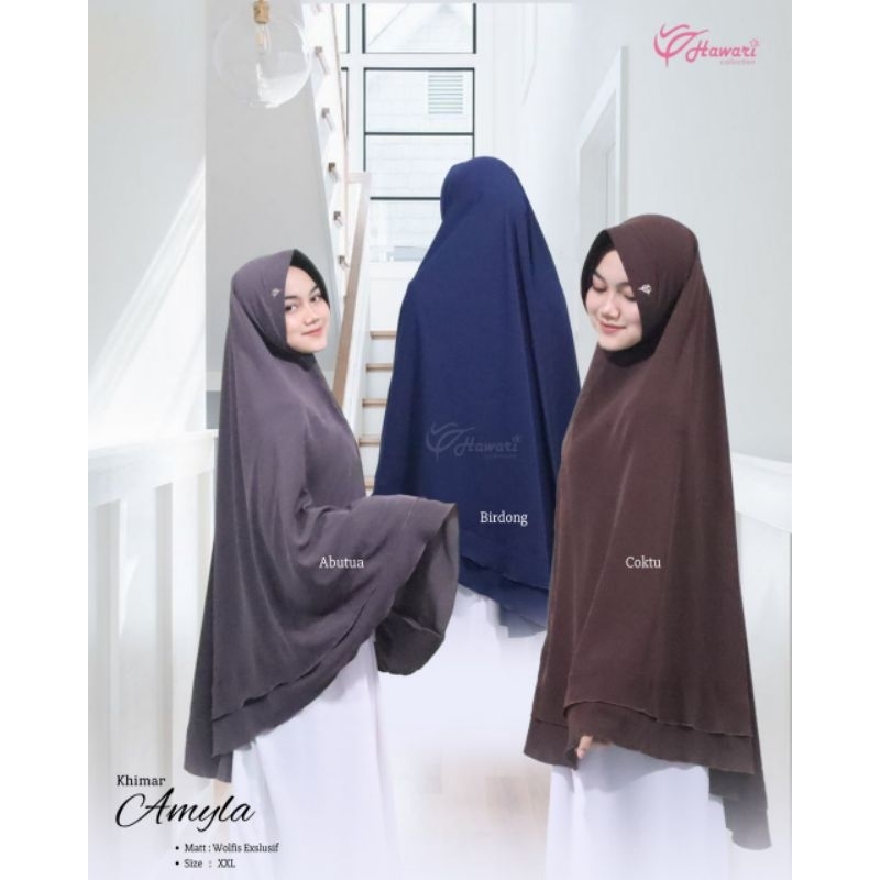 Khimar amyla size XXL | kerudung hawari Original | hijab syar'i