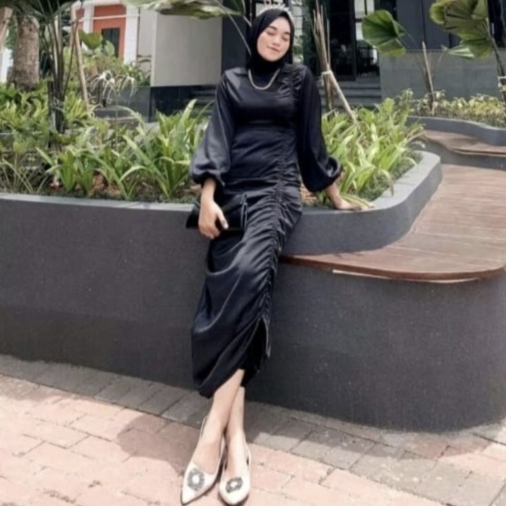 Super Mutu  Gamis terbaru wanitaGAMIS KONDANGAN adini satin silk premium Gamis adini satin pemium si