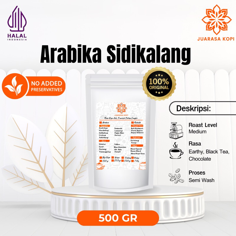 

Kopi Arabika Sidikalang Bubuk Murni Biji Premium 500gr - Coffee Single Origin