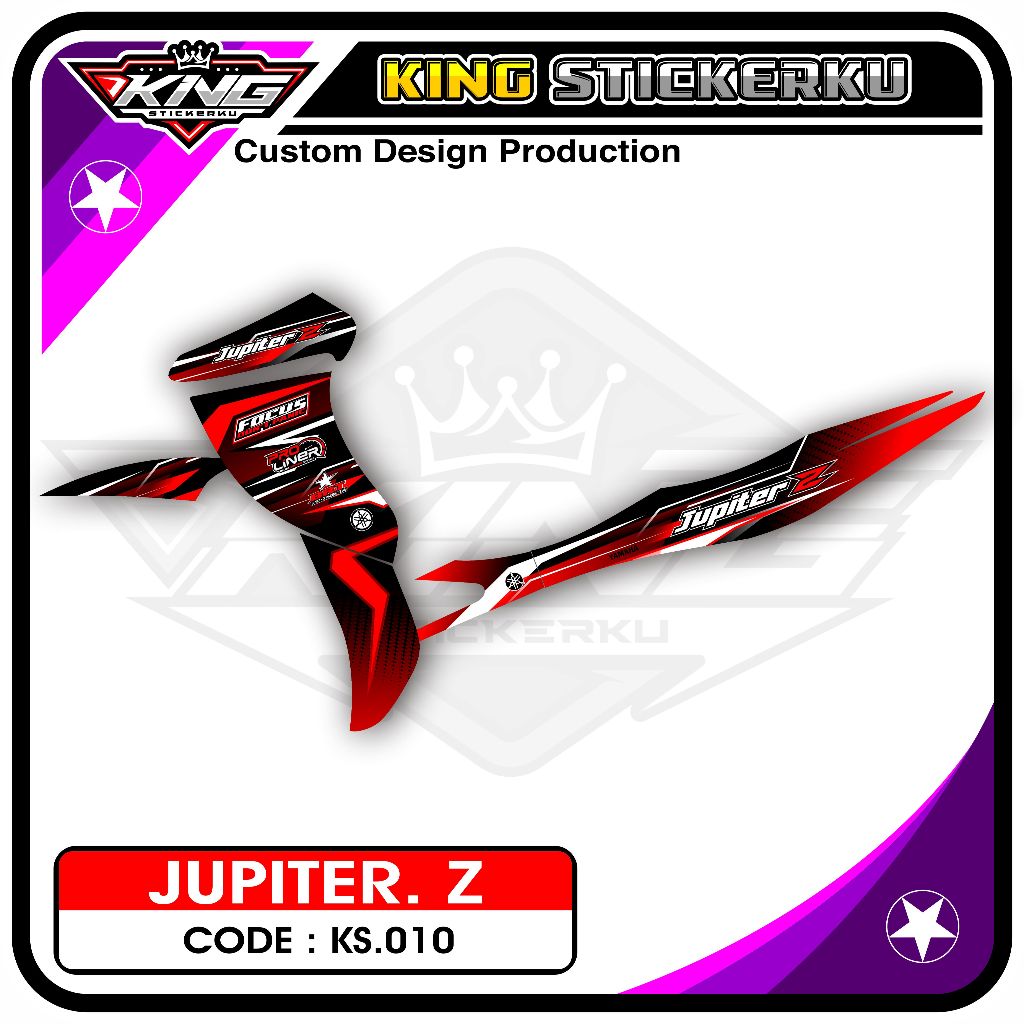 Stiker Variasi Jupiter Z Burhan - Sticker Striping Motor Jupiter Z Desain Racing KS.10