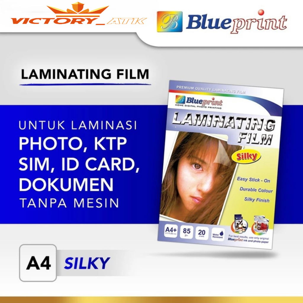 

Kertas Film Laminating A4 BLUEPRINT Laminating Silky Cold - 20 Lembar