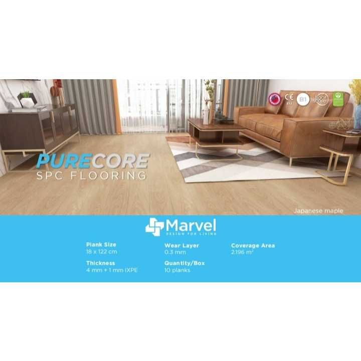 SPC Flooring / Lantai SPC / SPC Lantai Marvel 5mm Purecore+