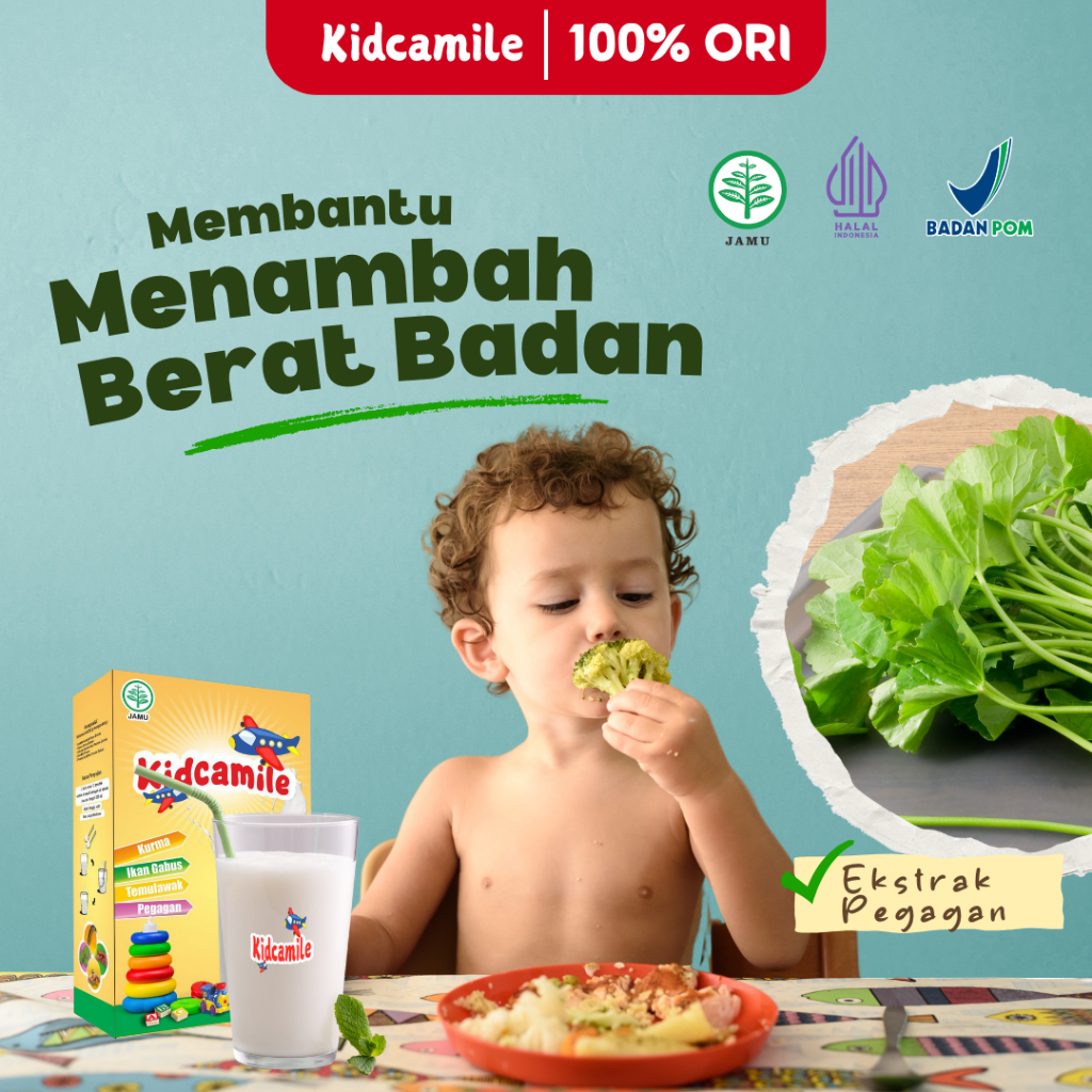 

Kidcamile Kidz Susu Kambing Etawa untuk Meningkatkan Berat Badan Anak dengan Ekstrak Pegagan