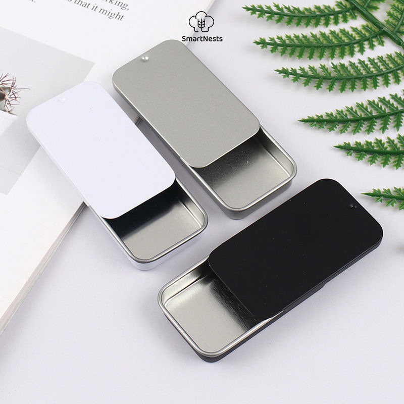 Kotak Besi Tutup Geser Lengan Jari Kotak Besi Salep Padat Kotak Besi Geser Persegi Buram  SM