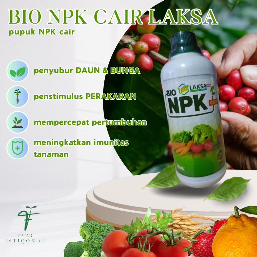 (ISI 500 ML) BIO NPK CAIR LAKSA GROW pupuk PELEBAT tanaman kopi, pupuk untuk tanaman kopi, pupuk NPK