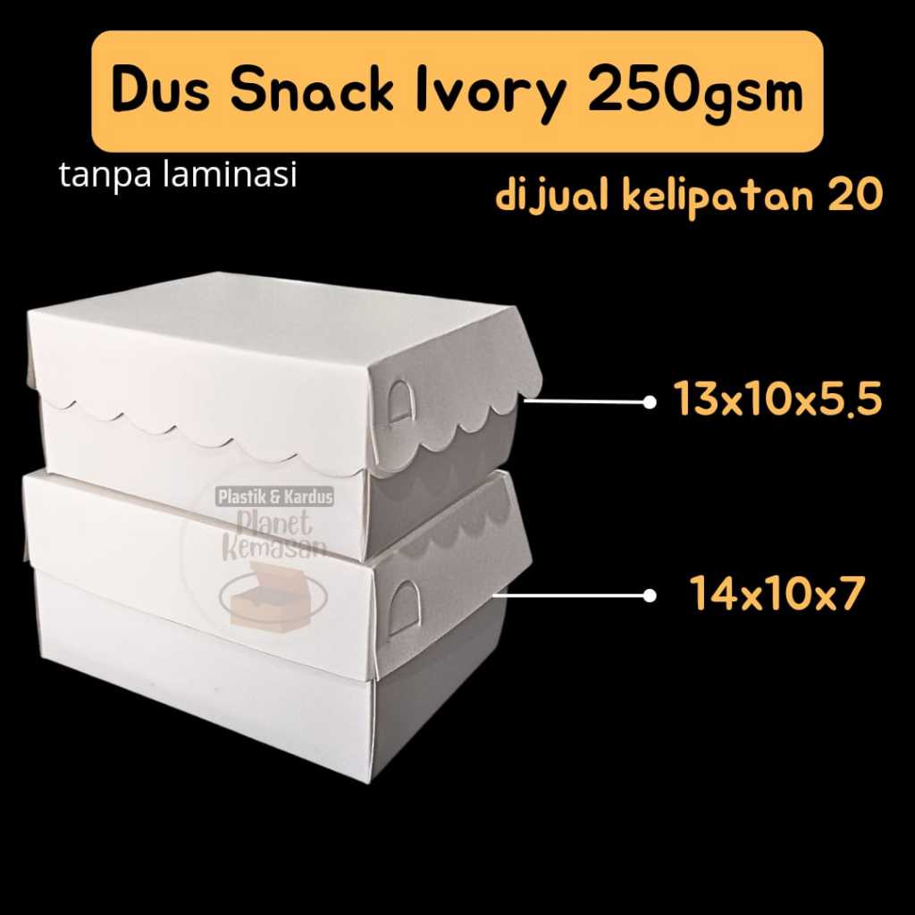 [KELIPATAN 20] dus snack box snack arisan putih ivory dus snack putih kardus putih box dus arisan