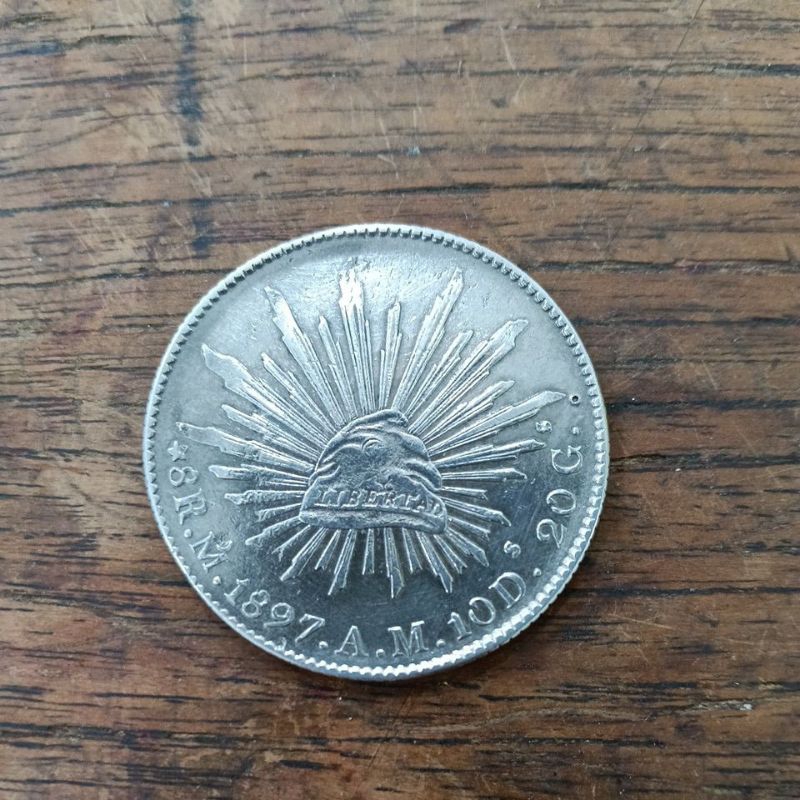 Koin perak Mexicana antik1897 ori
