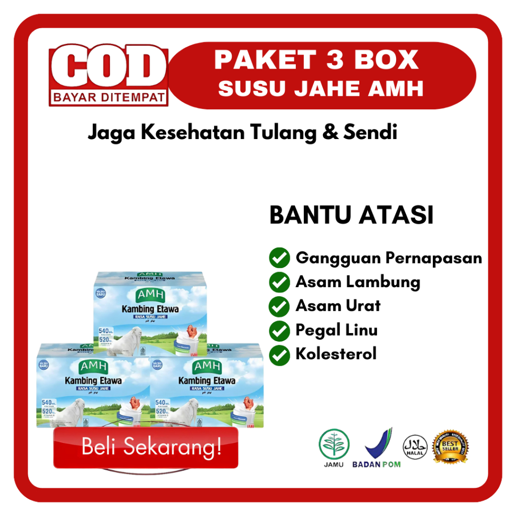 

Paket 3 Box AMH Susu Kambing Etawa Variant Original ( Rasa Jahe ) - Bundling